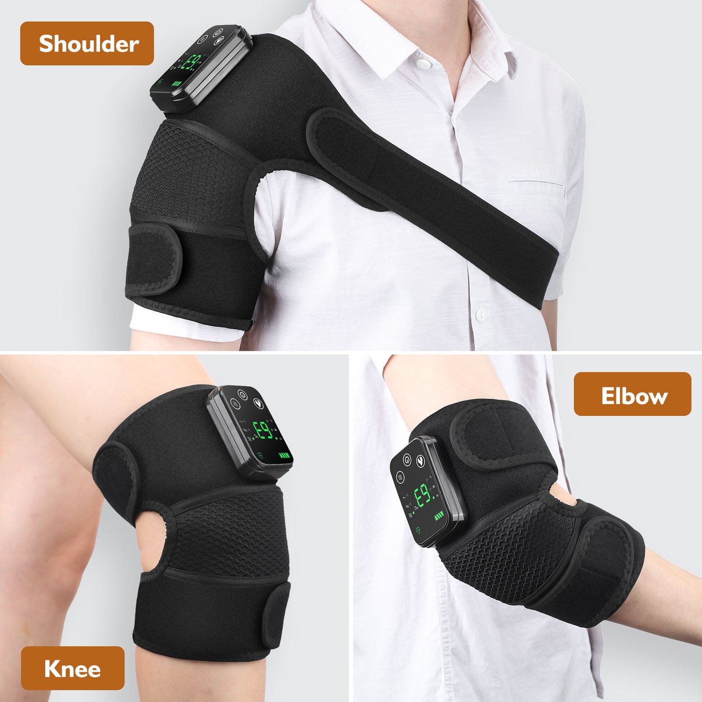 New Knee Pad Button Controlled Vibration Warmth And Hot Compress Massager