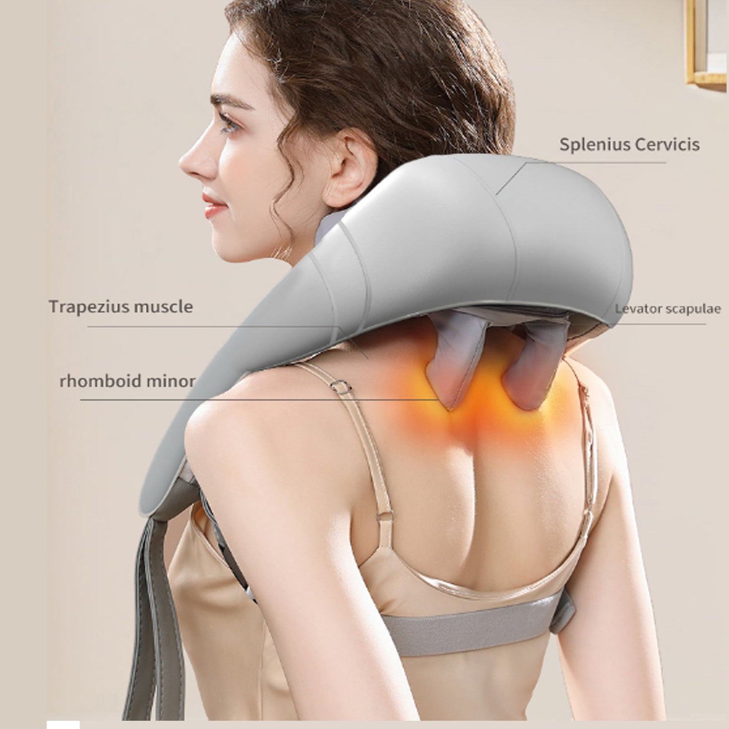 New Neck Massager Shoulder With Heat For Pain Relief Deep Tissue Electric Kneading Massager Health Supplies