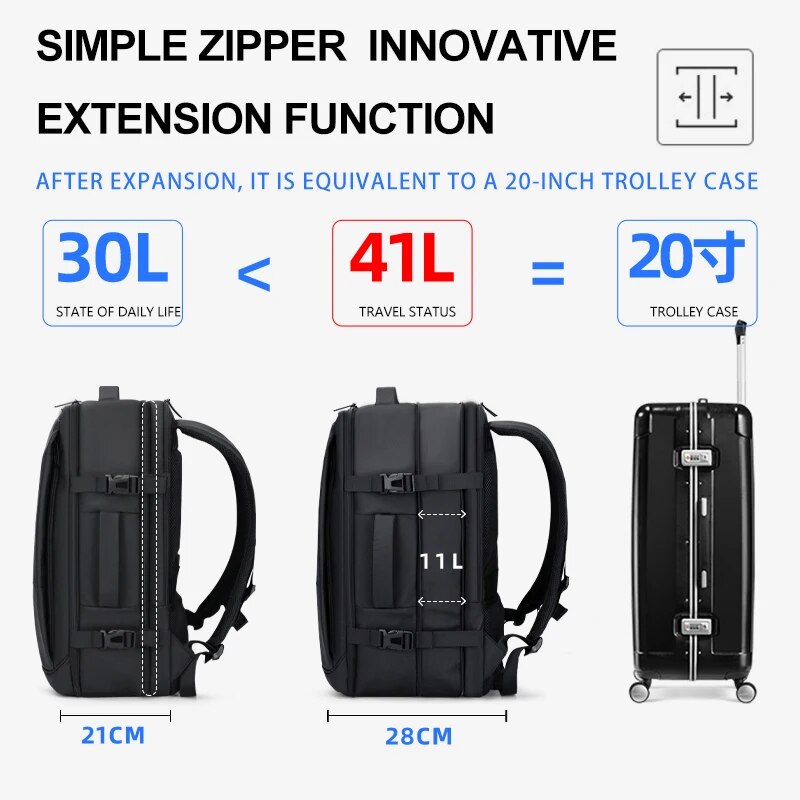 Fenruien Multifunction Backpack Fashion Men's Business Backpack High Quality Classic Travel Male Backpacks Fit 17.3 Inch Laptop