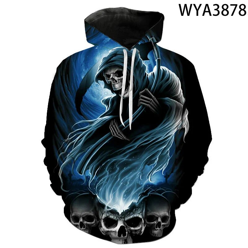 Long Sleeve Gothic Cool Print Pullover