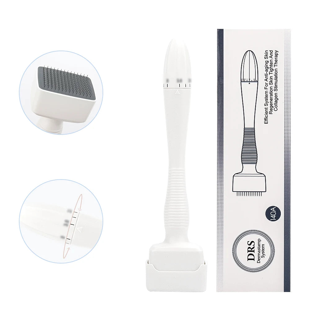 DRS140 Derma Roller Stamp Adjustable Needle Length Microneedle Anti-Aging Wrinkle Hair Loss Therapy Beauty Derma Rolling System